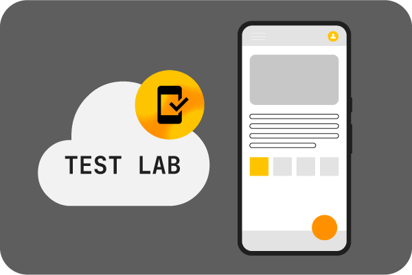 Laptop with Test Lab on screen